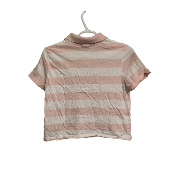 Adrene Pink and White Stripped Short Sleeve SizeM - Picture 2 of 2